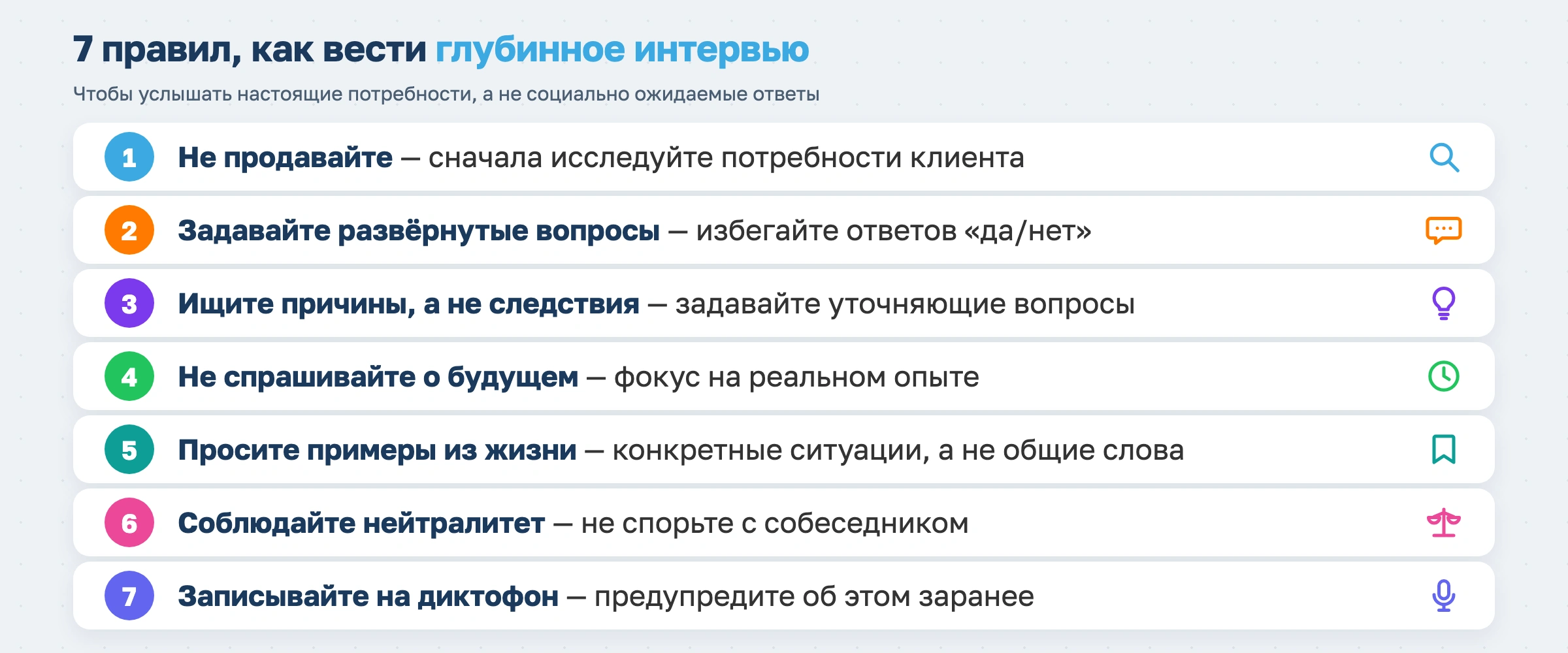 7 правил, как вести глубинное интервью