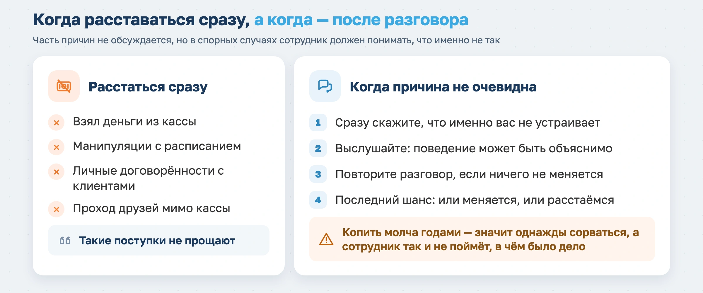 Когда расставаться сразу, а когда после разговора