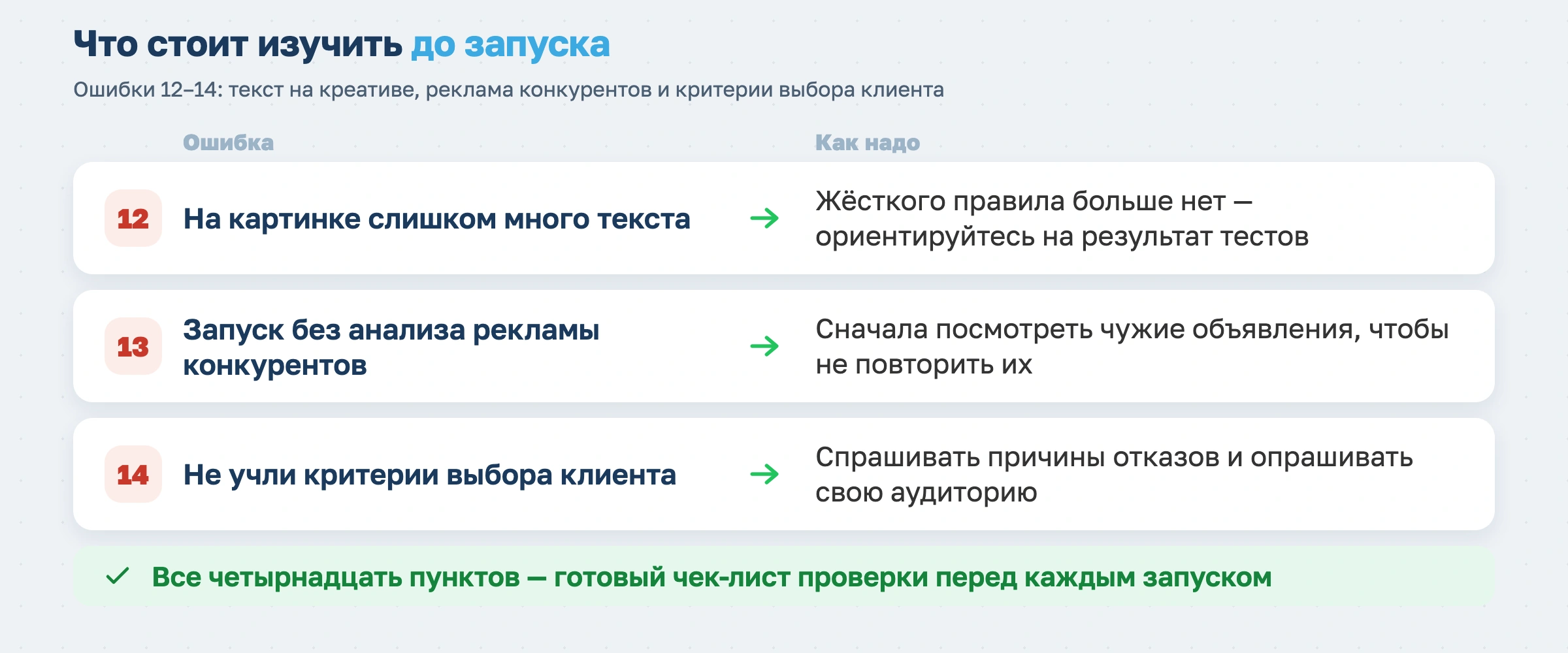 Что стоит изучить до запуска