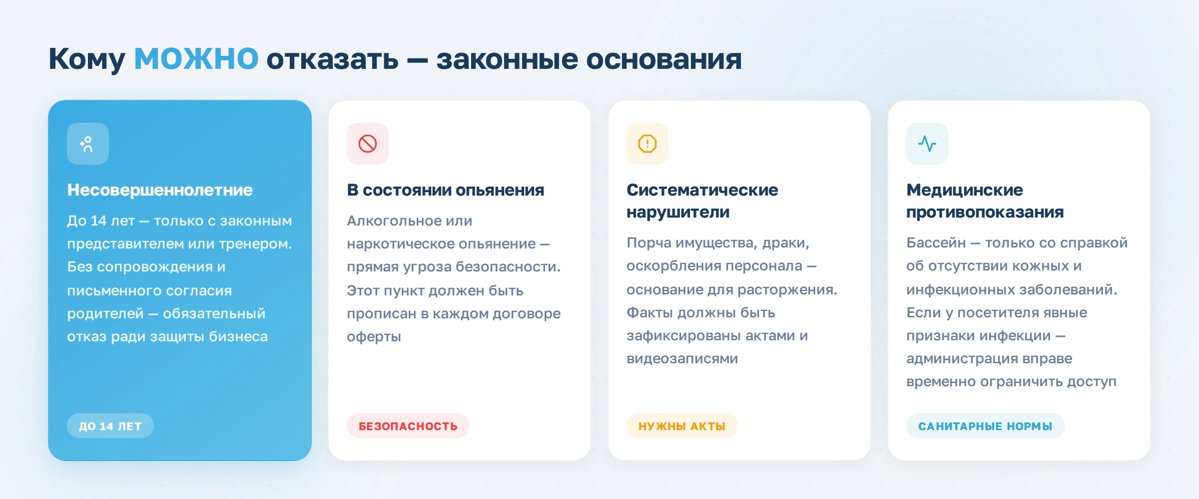 Кому фитнес-клуб может отказать в членстве