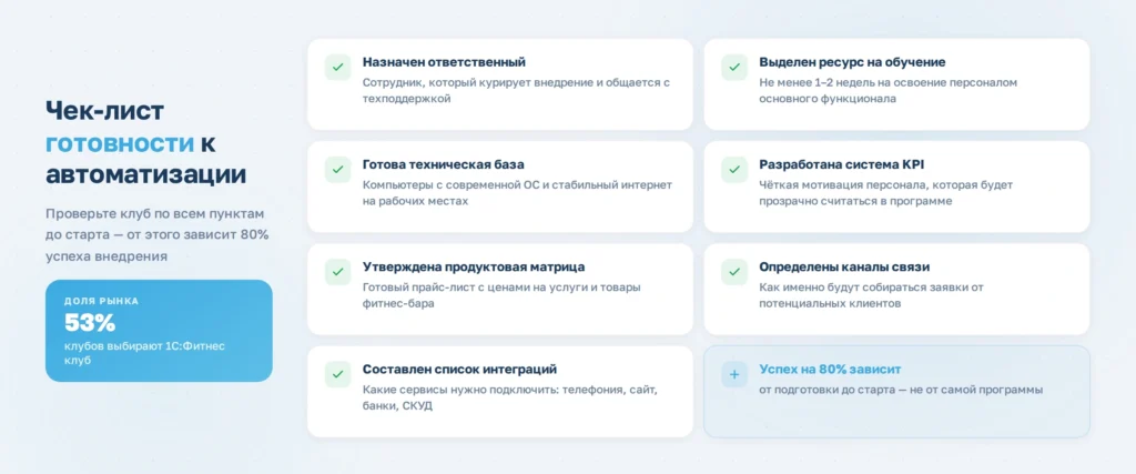 Как внедрить 1С:Фитнес клуб